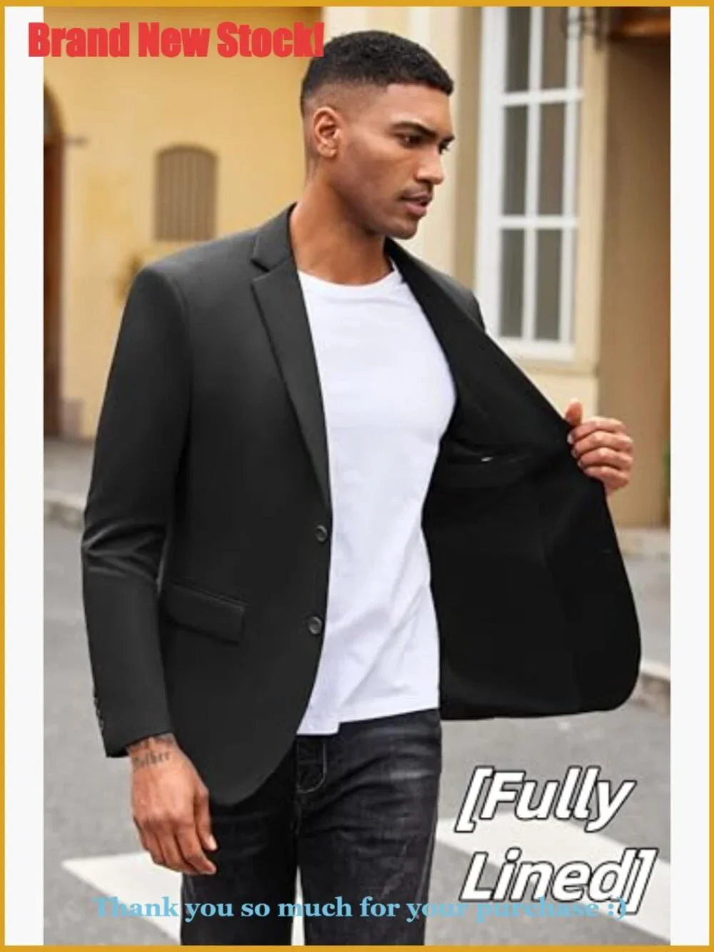 Lightweight Knit Sport Coat Slim Fit Blazer Two Button Casual
